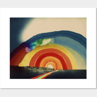 Abstract Rainbow Landscape Posters and Art